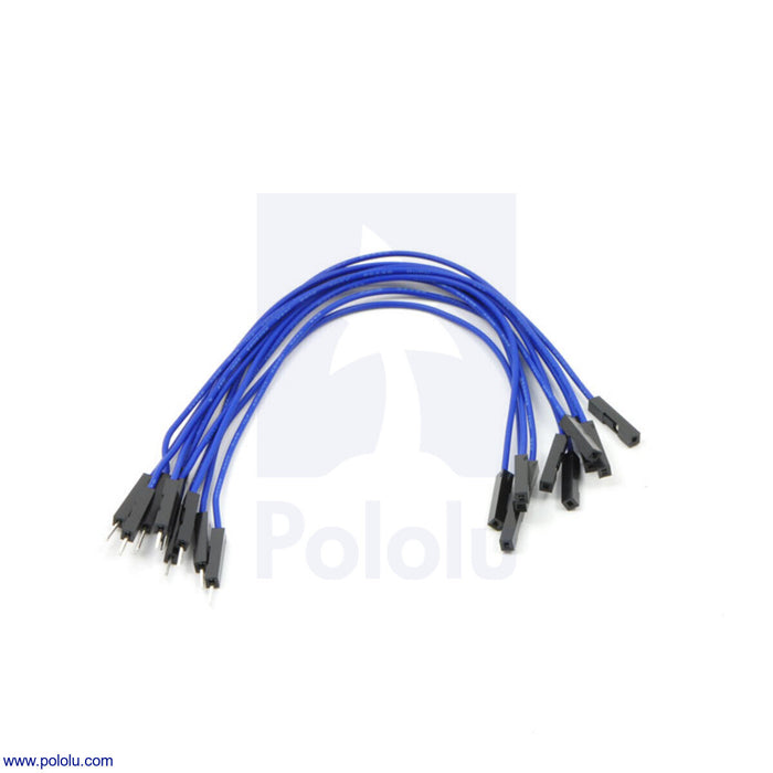 Premium Jumper Wire 10-Pack M-F 6" Blue