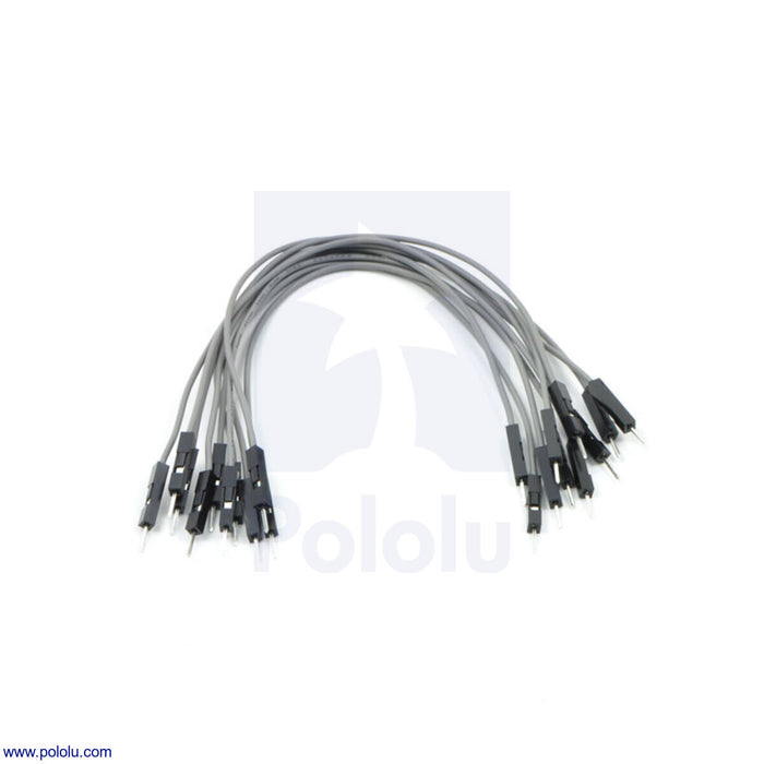 Premium Jumper Wire 10-Pack M-M 6" Gray