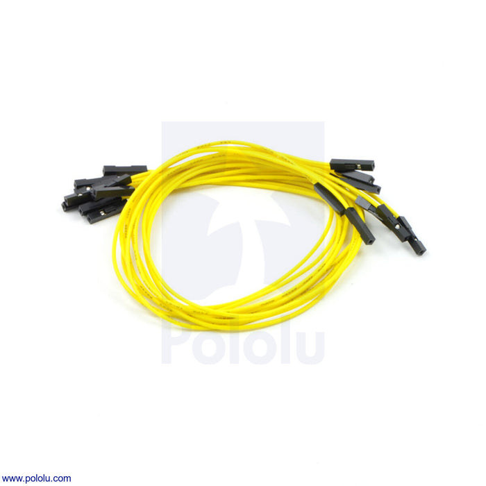 Premium Jumper Wire 10-Pack FF 12" Yellow