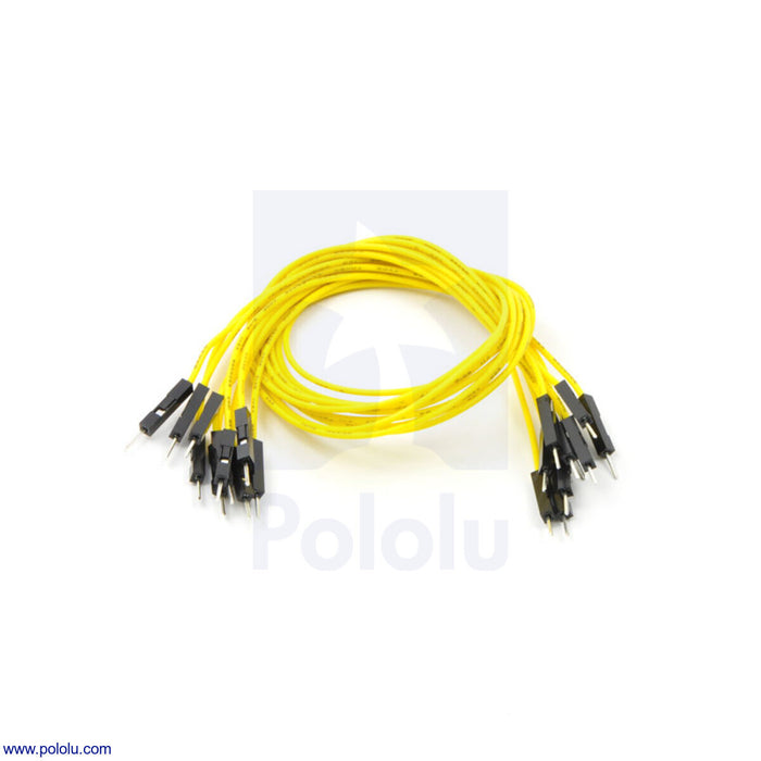 Premium Jumper Wire 10-Pack M-M 12" Yellow