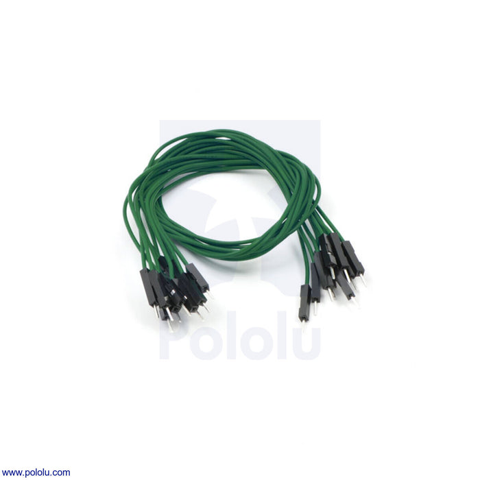 Premium Jumper Wire 10-Pack M-M 12" Green