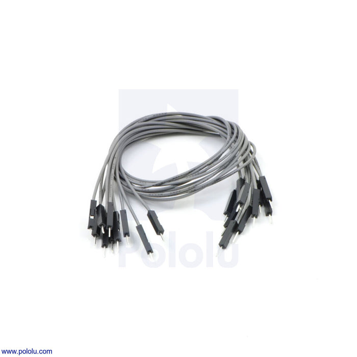 Premium Jumper Wire 10-Pack M-M 12" Gray