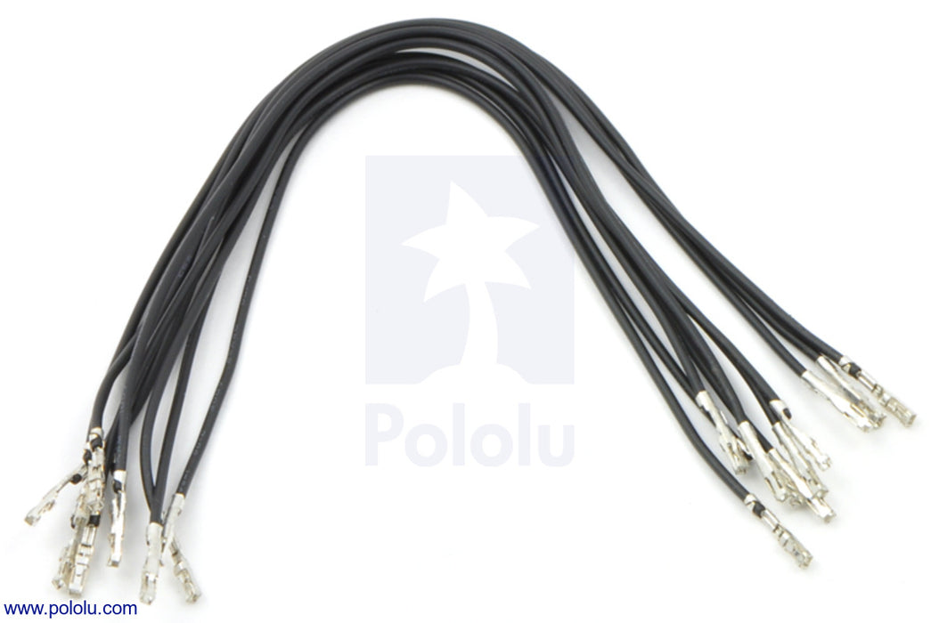 Wires with Pre-Crimped Terminals 10-Pack F-F 6" Black