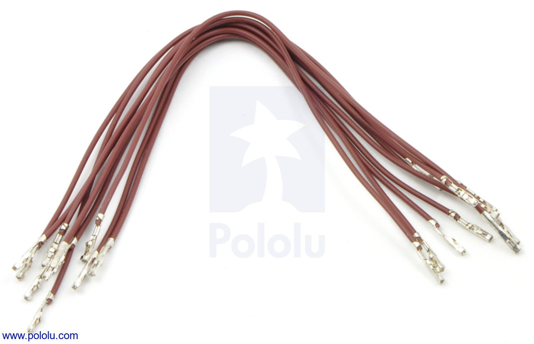 Wires with Pre-Crimped Terminals 10-Pack F-F 6" Brown