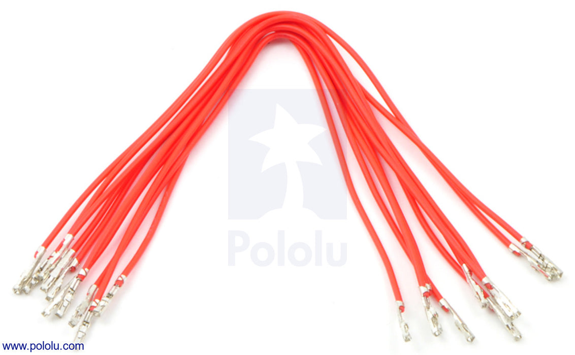 Wires with Pre-Crimped Terminals 10-Pack FF 6" Red