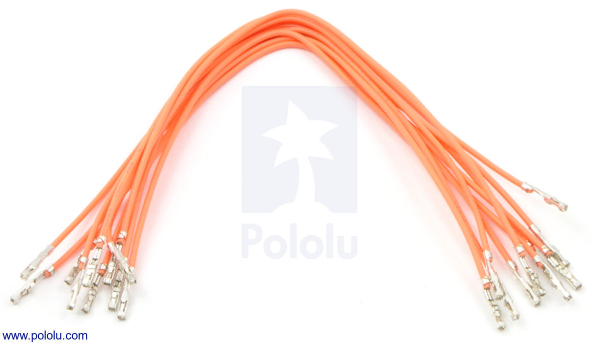 Wires with Pre-Crimped Terminals 10-Pack FF 6" Orange