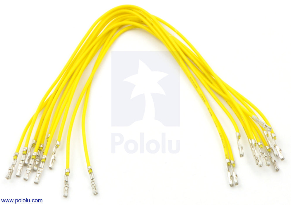 Wires with Pre-Crimped Terminals 10-Pack FF 6" Yellow