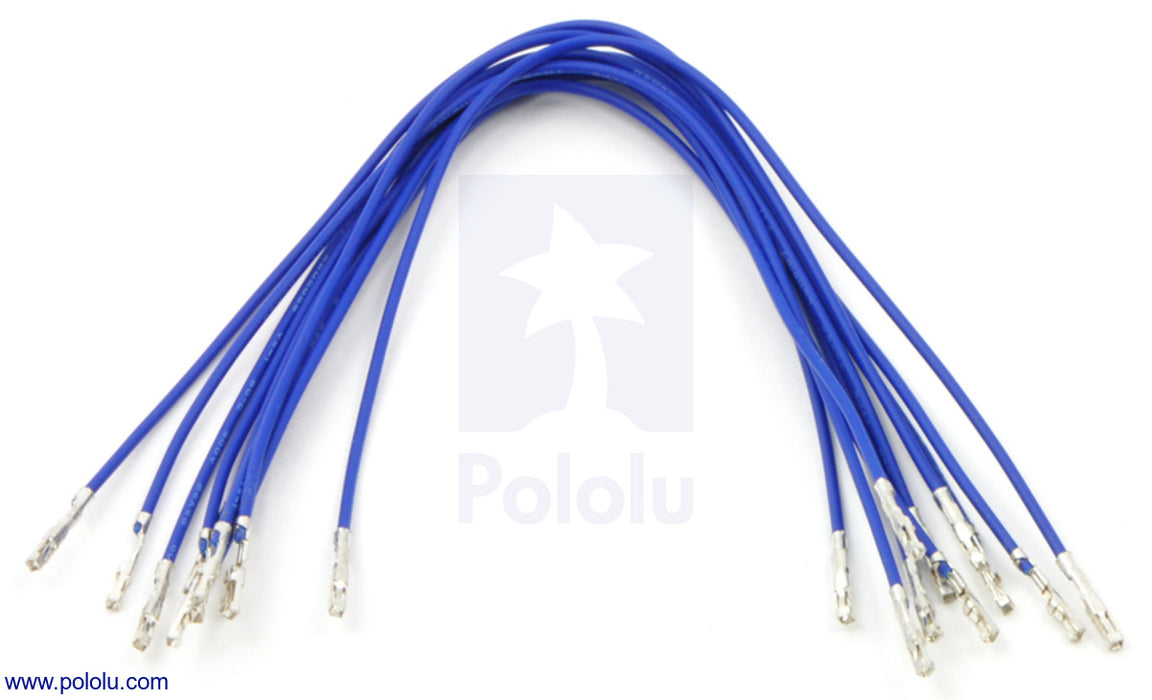 Wires with Pre-Crimped Terminals 10-Pack F-F 6" Blue