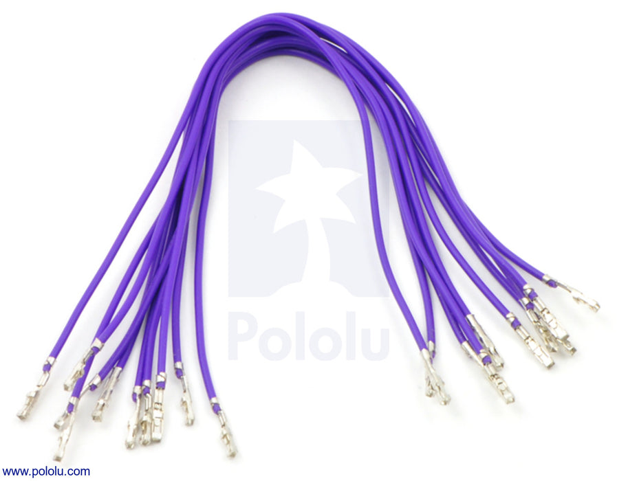 Wires with Pre-Crimped Terminals 10-Pack FF 6" Purple