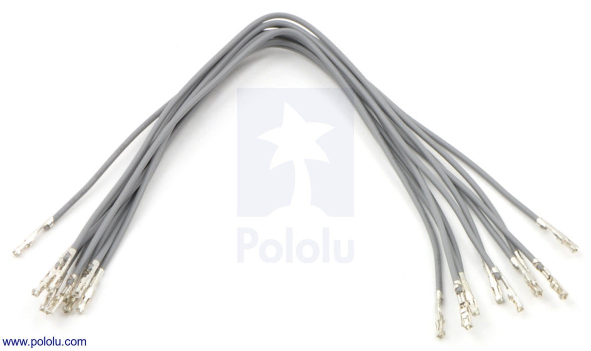 Wires with Pre-Crimped Terminals 10-Pack F-F 6" Gray