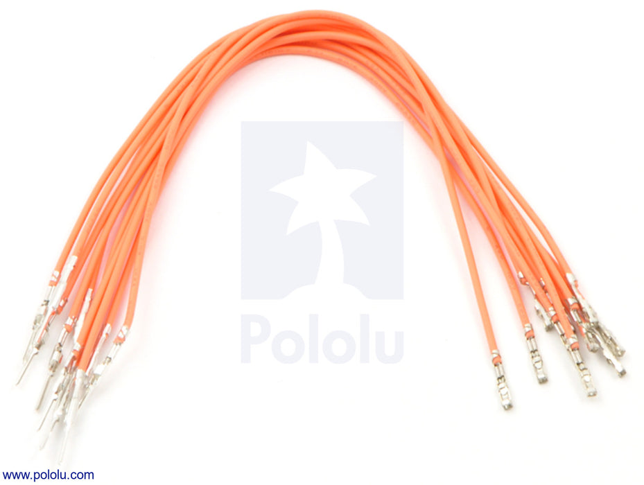 Wires with Pre-Crimped Terminals 10-Pack M-F 6" Orange