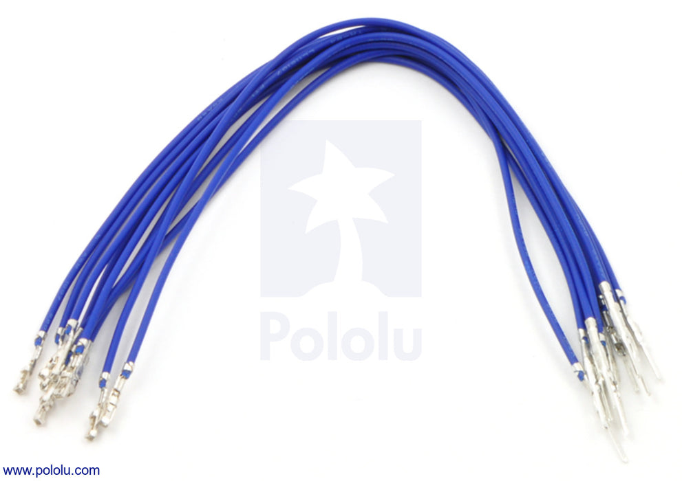 Wires with Pre-Crimped Terminals 10-Pack M-F 6" Blue