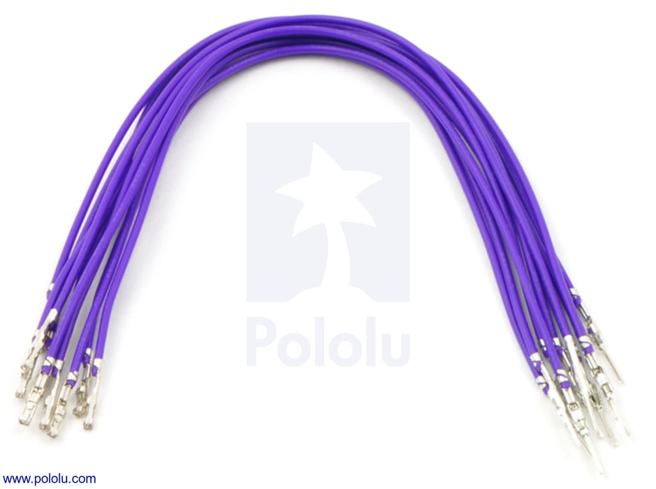 Wires with Pre-Crimped Terminals 10-Pack M-F 6" Purple