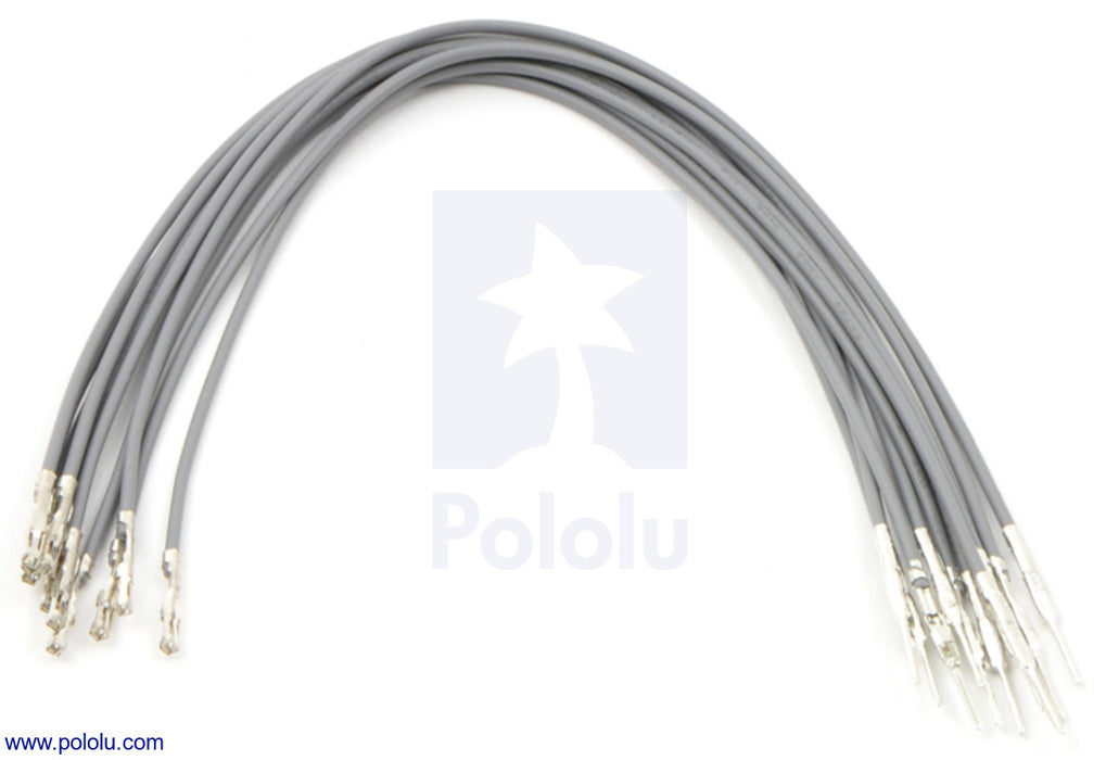 Wires with Pre-Crimped Terminals 10-Pack M-F 6" Gray