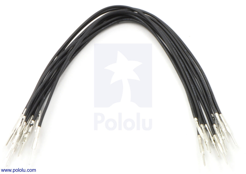 Wires with Pre-Crimped Terminals 10-Pack M-M 6" Black