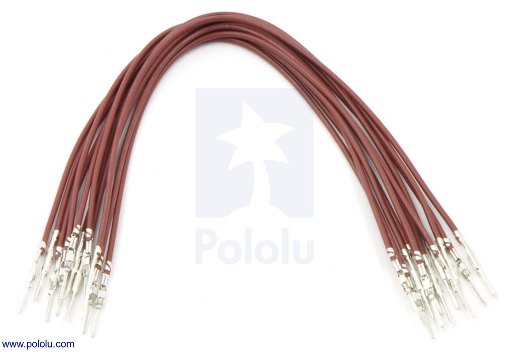 Wires with Pre-Crimped Terminals 10-Pack M-M 6" Brown