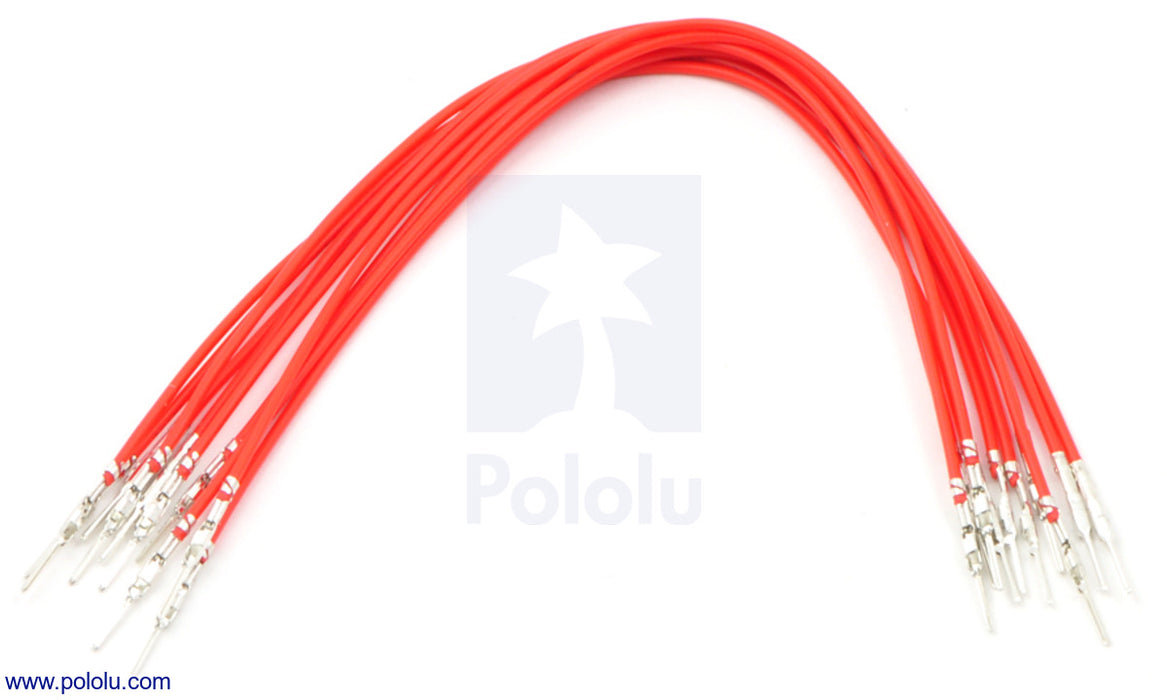 Wires with Pre-Crimped Terminals 10-Pack M-M 6" Red