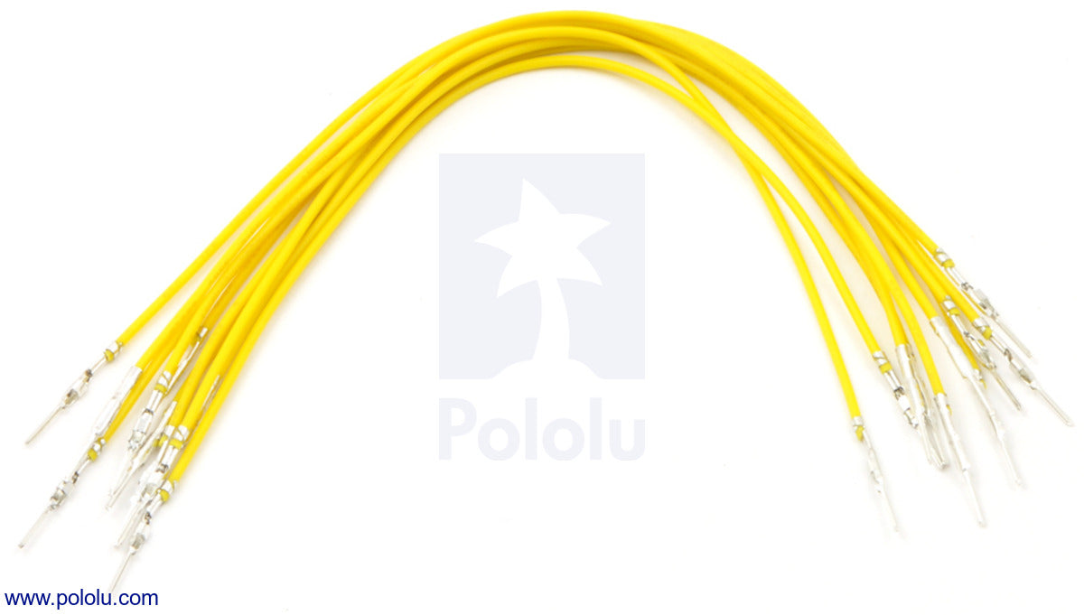 Wires with Pre-Crimped Terminals 10-Pack MM 6" Yellow