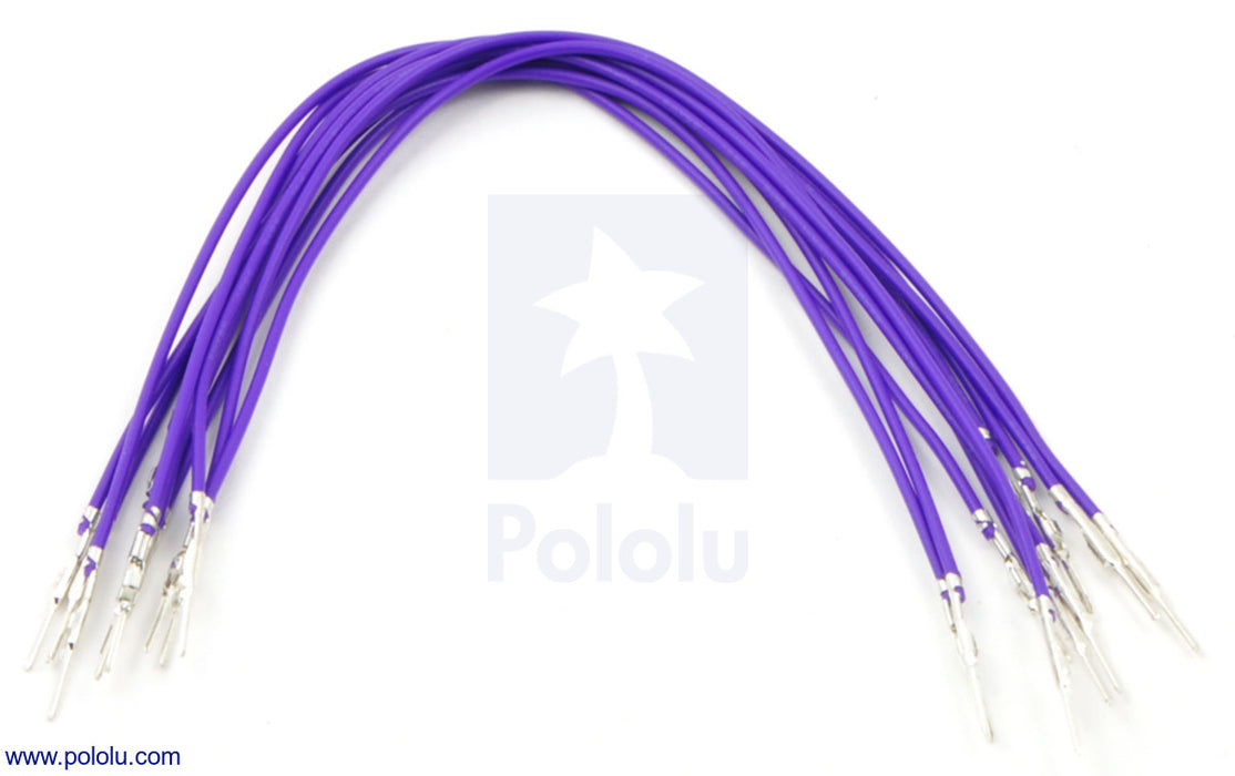 Wires with Pre-Crimped Terminals 10-Pack M-M 6" Purple