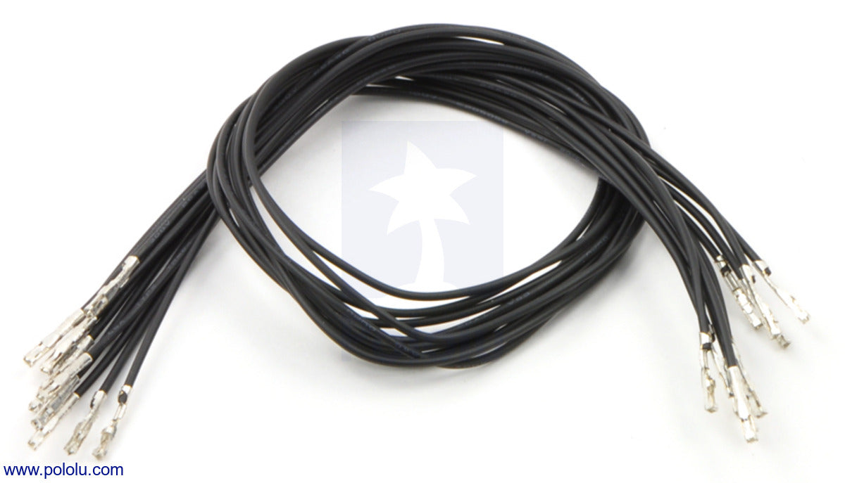 Wires with Pre-Crimped Terminals 10-Pack FF 12" Black