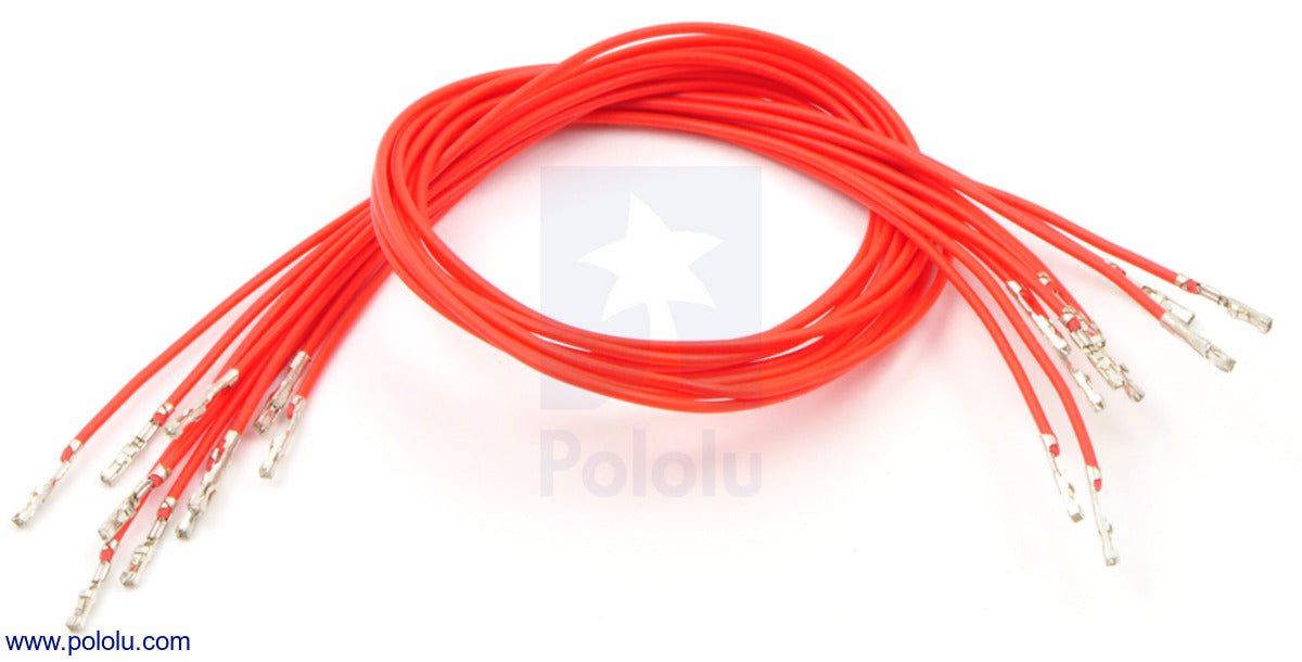 Wires with Pre-Crimped Terminals 10-Pack F-F 12" Red