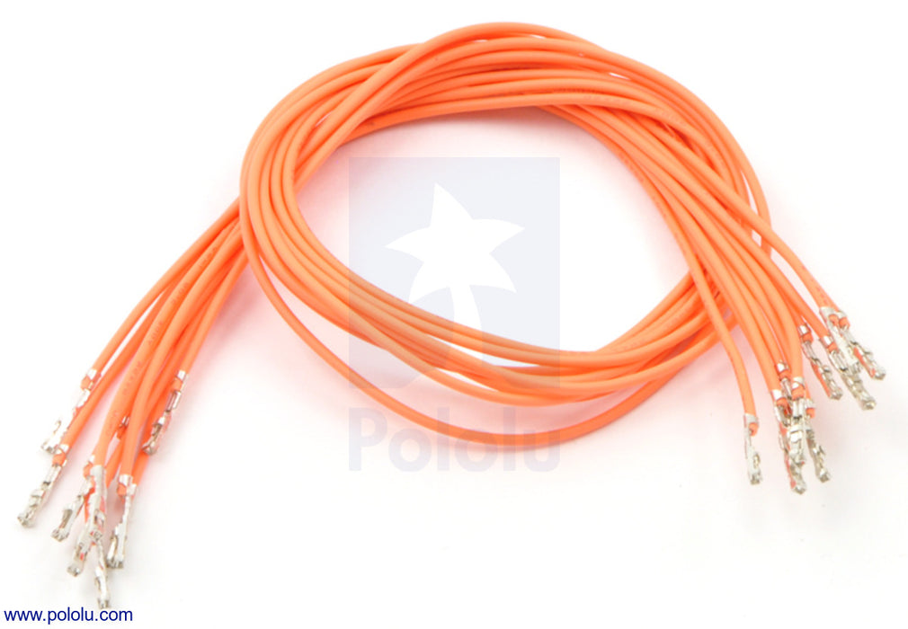 Wires with Pre-Crimped Terminals 10-Pack F-F 12" Orange