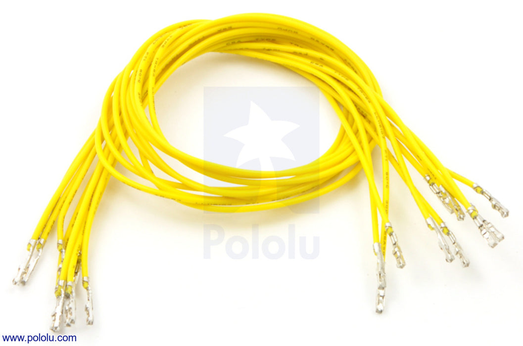 Wires with Pre-Crimped Terminals 10-Pack F-F 12" Yellow