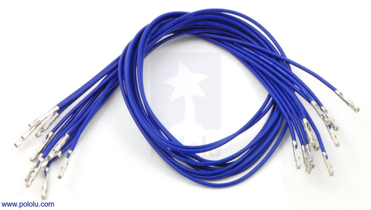 Wires with Pre-Crimped Terminals 10-Pack F-F 12" Blue