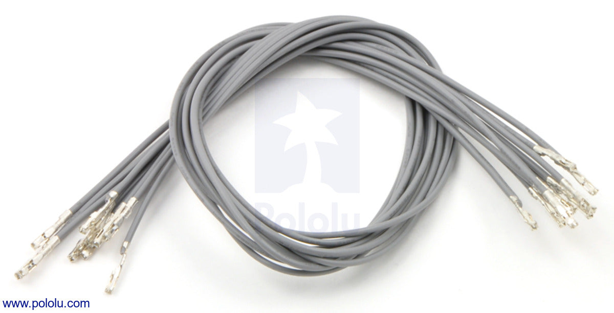 Wires with Pre-Crimped Terminals 10-Pack F-F 12" Gray