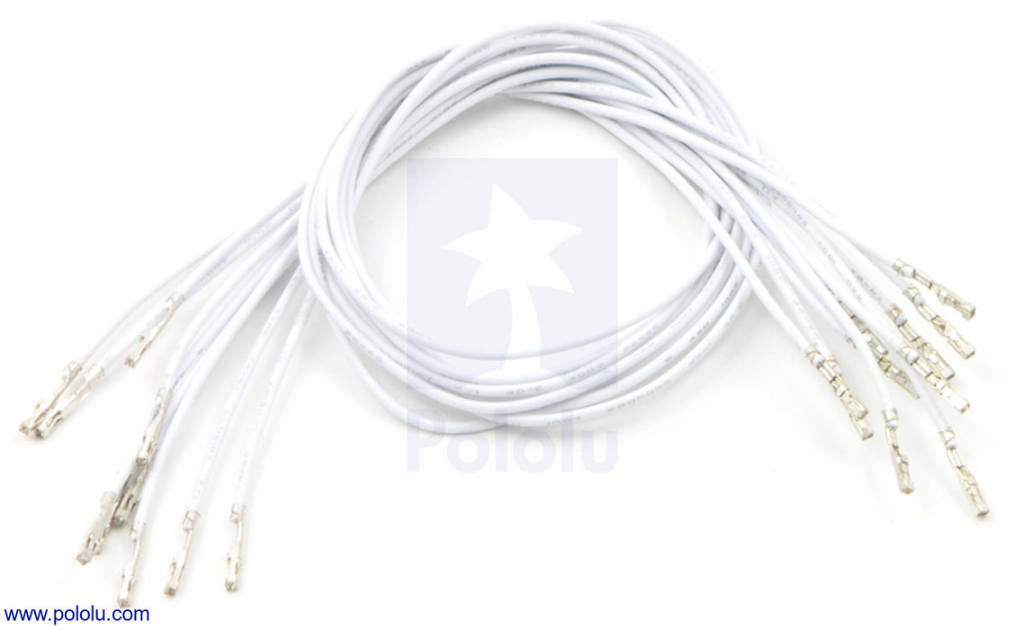 Wires with Pre-Crimped Terminals 10-Pack F-F 12" White