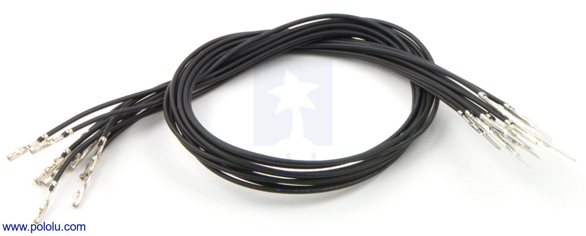 Wires with Pre-Crimped Terminals 10-Pack MF 12" Black