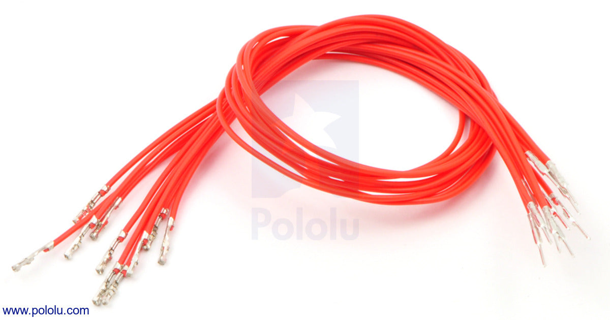 Wires with Pre-Crimped Terminals 10-Pack M-F 12" Red