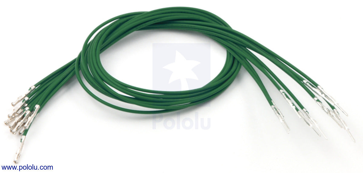 Wires with Pre-Crimped Terminals 10-Pack MF 12" Green