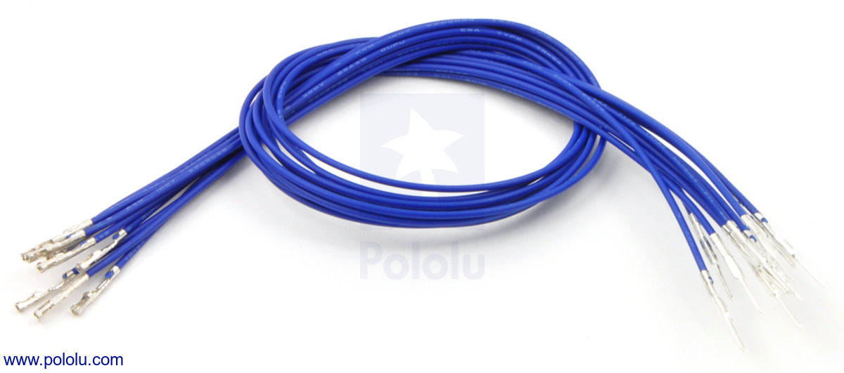 Wires with Pre-Crimped Terminals 10-Pack M-F 12" Blue