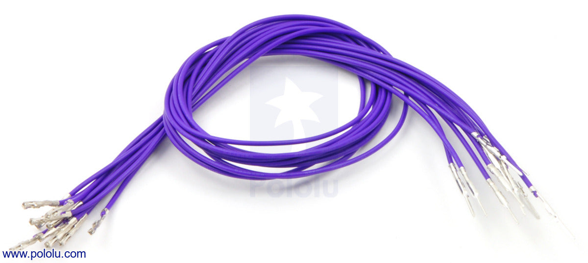 Wires with Pre-Crimped Terminals 10-Pack MF 12" Purple