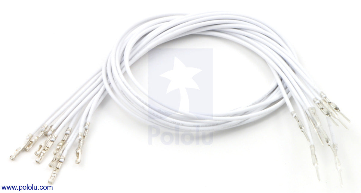 Wires with Pre-Crimped Terminals 10-Pack MF 12" White