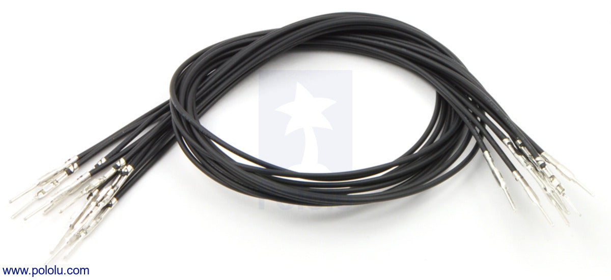 Wires with Pre-Crimped Terminals 10-Pack MM 12" Black