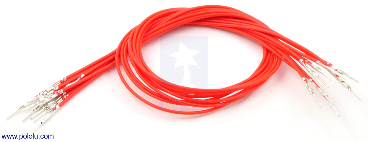 Wires with Pre-Crimped Terminals 10-Pack MM 12" Red