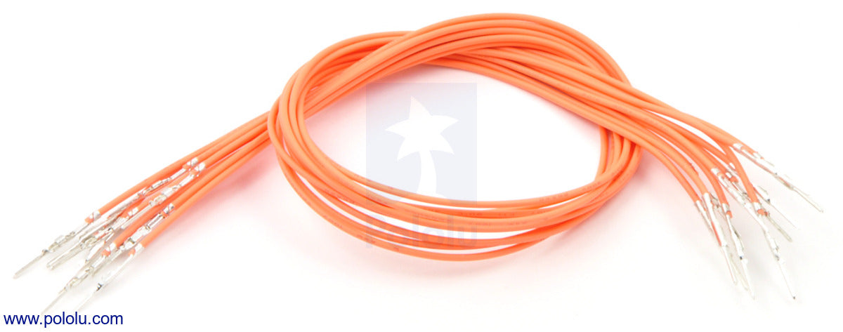 Wires with Pre-Crimped Terminals 10-Pack M-M 12" Orange