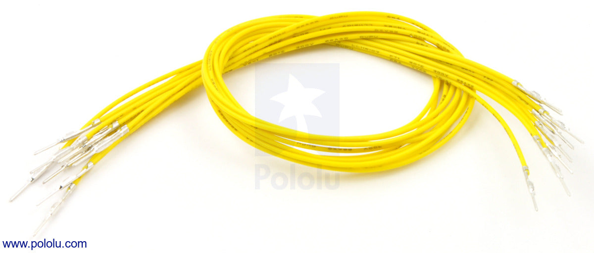 Wires with Pre-Crimped Terminals 10-Pack MM 12" Yellow