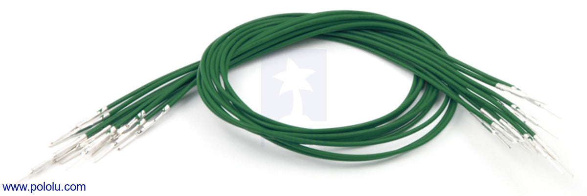 Wires with Pre-Crimped Terminals 10-Pack MM 12" Green