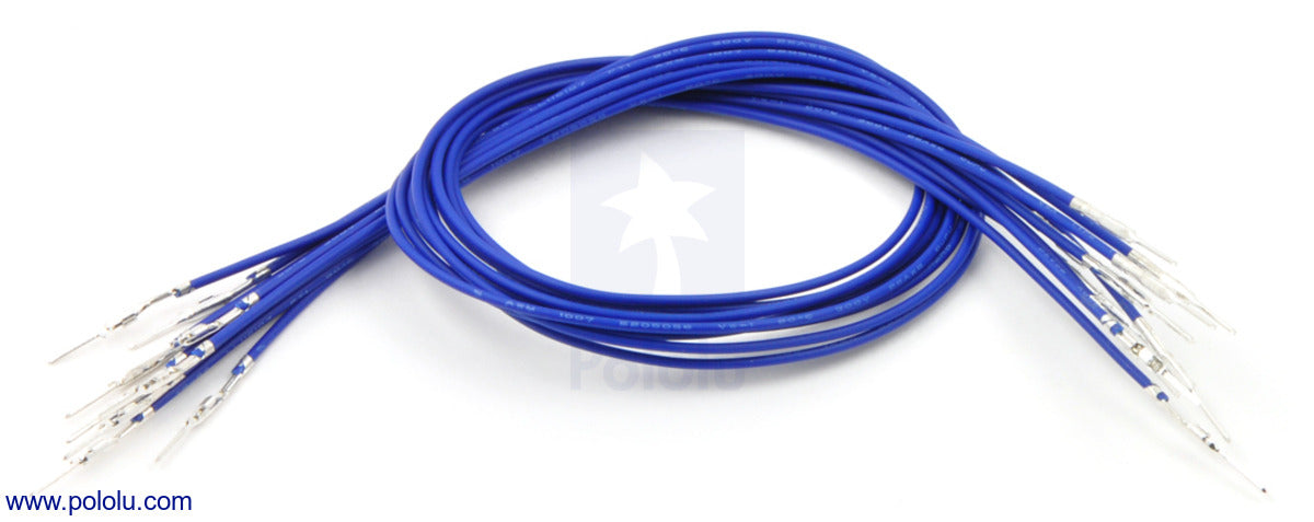 Wires with Pre-Crimped Terminals 10-Pack MM 12" Blue