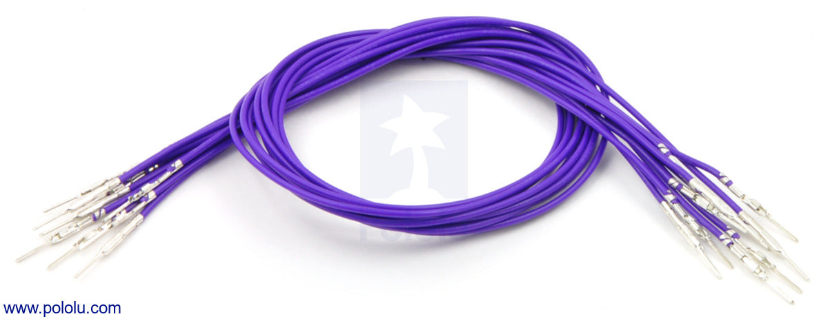 Wires with Pre-Crimped Terminals 10-Pack MM 12" Purple