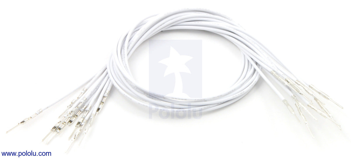 Wires with Pre-Crimped Terminals 10-Pack MM 12" White