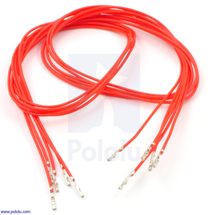 Wires with Pre-Crimped Terminals 5-Pack FF 24" Red