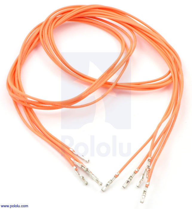 Wires with Pre-Crimped Terminals 5-Pack FF 24" Orange