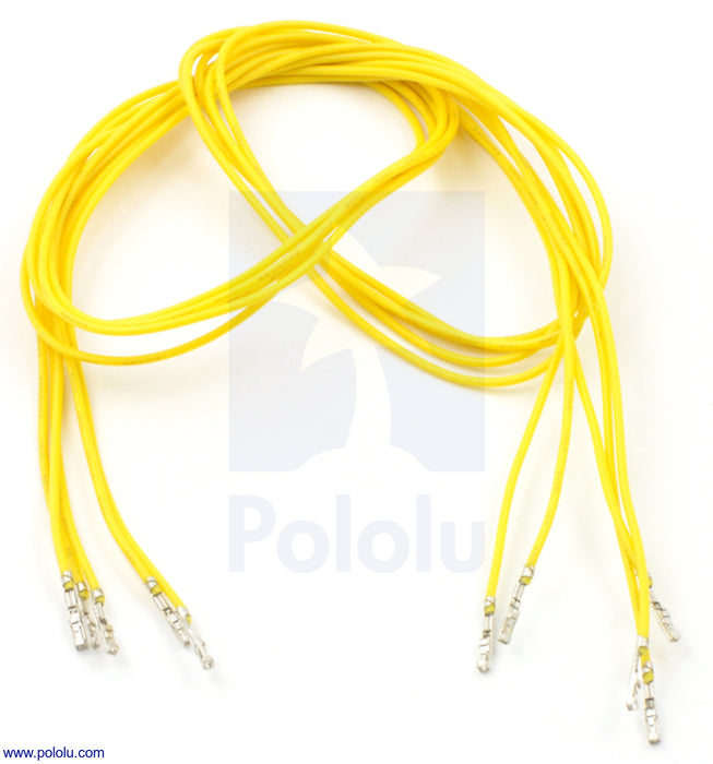 Wires with Pre-Crimped Terminals 5-Pack FF 24" Yellow