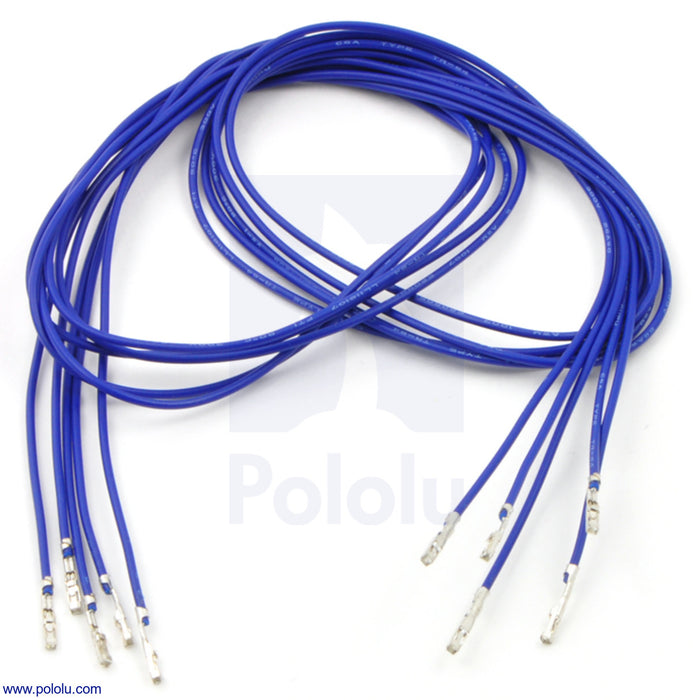 Wires with Pre-Crimped Terminals 5-Pack FF 24" Blue