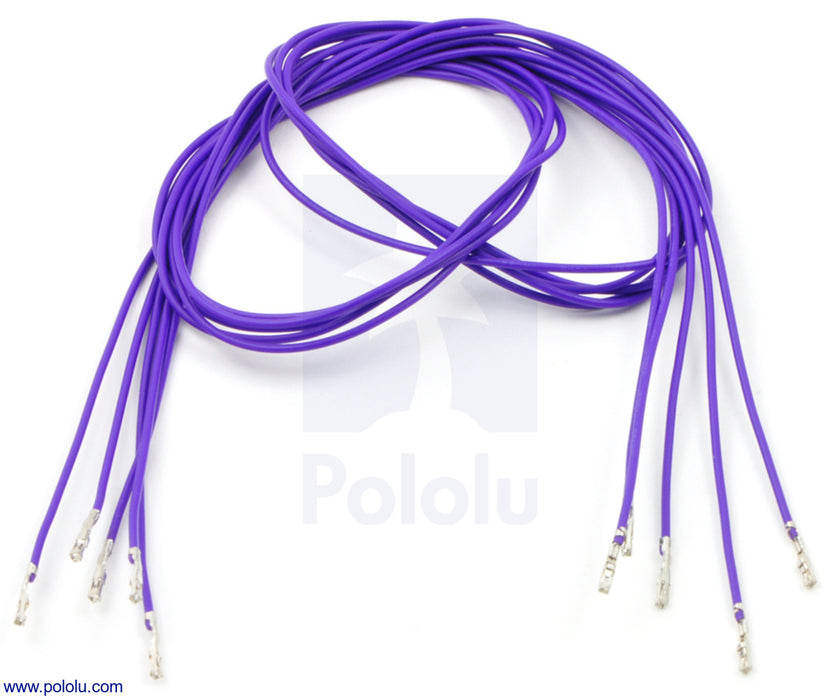 Wires with Pre-Crimped Terminals 5-Pack FF 24" Purple