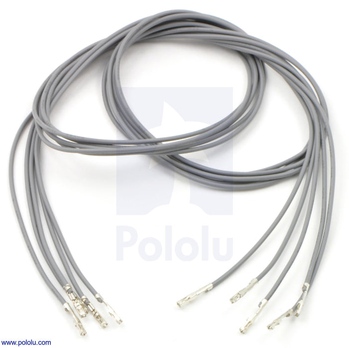 Wires with Pre-Crimped Terminals 5-Pack FF 24" Gray